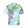 thumbnail image 3 of Goofa Dragonfly Floral Hawaiian Shirt for Men, Unisex Summer Beach Casual Short Sleeve Button Down Shirts,Aloha Tropical Floral print shirt-Small, 3 of 9