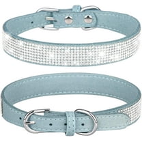 1Piece Rhinestone Dog Collar Soft Velvet Leather Cat Collars Cute Luxury Diamond Studded Bling Dog Collar Necklaces Adjustable Puppy Collar for Small Medium Large Dogs Cats
