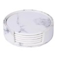 thumbnail image 3 of Posavasos para bebidas, posavasos absorbentes estilo mármol blanco, 4,2 pulgadas, juego de 6, 3 of 4