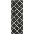 thumbnail image 2 of SAFAVIEH Belize Joisse Geometric Plush Shag Runner Rug, Charcoal/Ivory, 2'3" x 11', 2 of 6