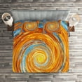 thumbnail image 2 of Ambesonne Fractal Quilted Coverlet 3 Pcs, Colorful Hippie Style, King Size, Orange Blue, 2 of 2