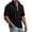 Black #094, variant on Short Sleeve Waffle Shirts for Men Quarter Zip Pullover Casual Slim Fit Stand Collar Polo Shirt Knit Tops
