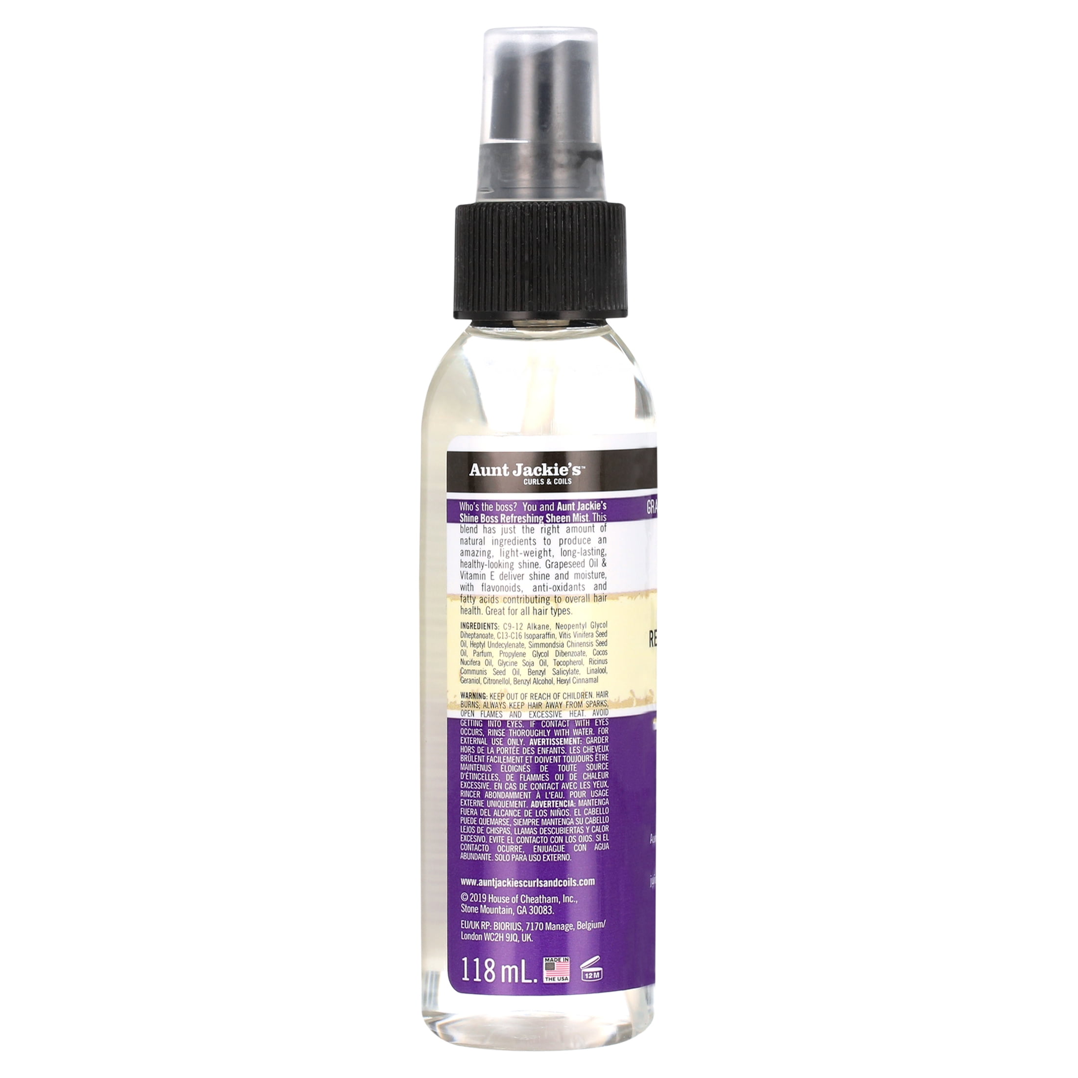 ママたん　　スクースプレー Aunt Jackie's Curls & Coils Grapeseed Collection Shine Boss