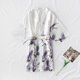 thumbnail image 1 of Pijama corto con estampado de grullas de seda sintética para mujer, vestido de novia de seda para primavera y verano, camisón de casa de gran tamaño, bata de baño, 1 of 6