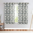 thumbnail image 2 of JINCHAN Linen Floral Printed Curtains Grommet Top Scroll Medallion Design Drapes Retro Window Curtain 2 Panels for Living Room Blue on Beige W50 x L63, 2 of 7