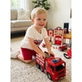 thumbnail image 4 of BemeyourBBs Toddler Baby Boy Summer Clothes Firefighter Outfit Shorts Set Fire Truck Applique Short Sleeve T-shirts And Pockets Shorts 2 Piece Toddler Boys Summer Outfit, 4 of 9