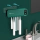 thumbnail image 5 of Secador y desinfectante de cepillos de dientes para baño | Soporte de cepillos de dientes de pared con 5 ranuras | Secado por aire caliente y luz UV | Recargable por USB | Sin perforaciones, 5 of 6