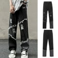 thumbnail image 4 of B91xZ Biker Jeans for Men Low Rise Boot Cut Jeans,Black L, 4 of 4