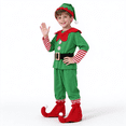 thumbnail image 7 of Afdoent Christmas Elf Set for Kids Boys Family Matching Outfits with Hat Belt Boot Covers for Holiday Party Dress Up, 7 of 7
