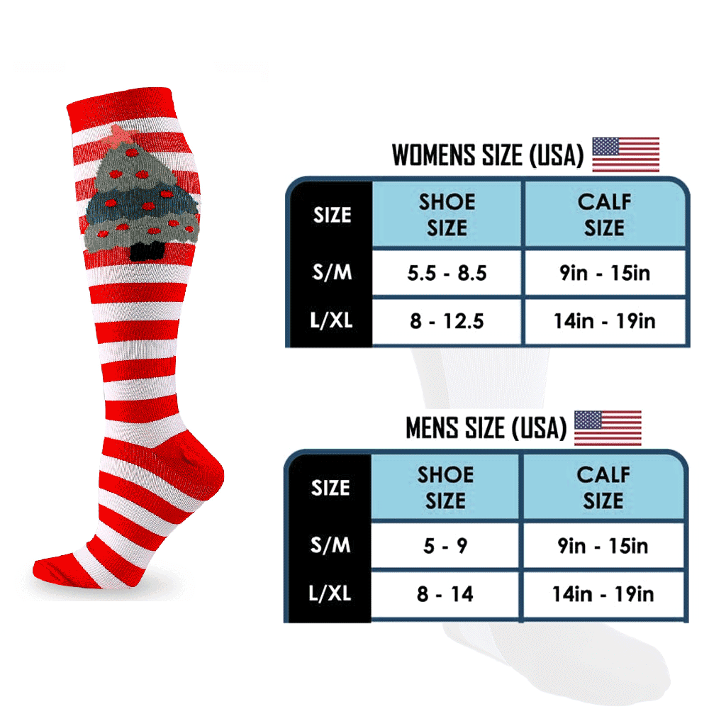 Unisex Knee High Compression Socks – 20-30 MmHg Medical Grade, Nylon, S/M To X/XL