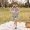 thumbnail image 6 of Toddler Boy Summer Outfits Baby Boys Cloting Set 2 Piece Outfit Color Block Striped Sleeveless Top Drawstring Shorts Casual Daily Wear, 6 of 7