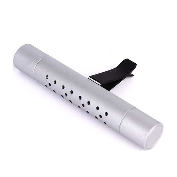 Kenally Clip de fragancia de salida de aire automático de aleación de aluminio portátil giratorio ajustable interno elegante soporte Automoción decorativa y accesorios Plata