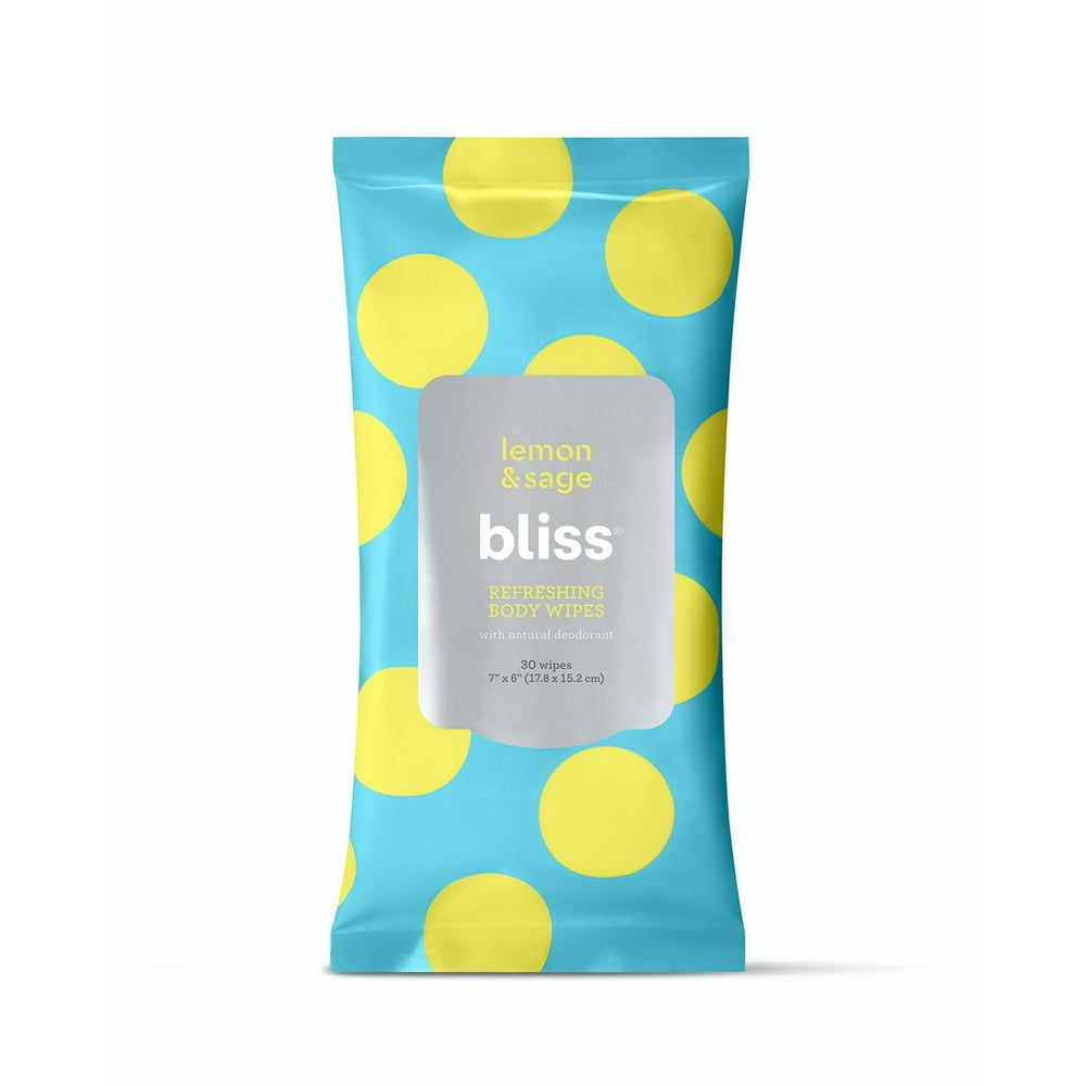 Bliss Bliss Lemon & Sage Refreshing Body Wipes PlantBased