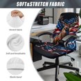 thumbnail image 6 of POLERO All-in-one Office Chair Slipcover with American Flag Buck Deer, Elastic Brushed Fabric Removable Anti Dust Cover for Home Gaming and Executive Office, 6 of 7