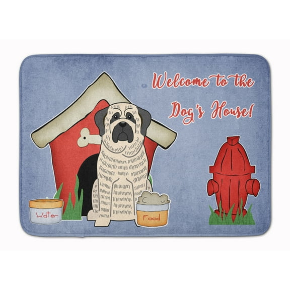 Dog House Collection Mastiff Brindle White Machine Washable Memory Foam Mat