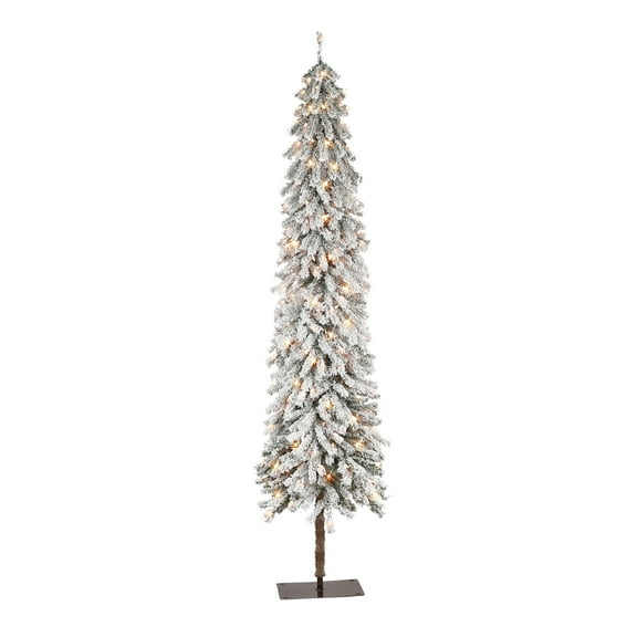 6 ft Pre-Lit Flocked Alpine Artificial Tree