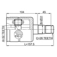 thumbnail image 2 of Febest INNER CV JOINT 32X31X26 # 2311-030 OEM 1K0498103CX, 2 of 2