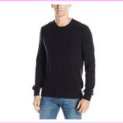 Kenneth Cole Reaction Men's Mixed Media Crew-Neck Sweater, Black, Size 2XL