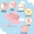 thumbnail image 4 of Protective Baby Sun Hat With UPF 50+ Protection Adjustable Infant Summer Beach Bucket Hats For Boy & Girl Breathable Toddler Swim Pool Play Sunhat With Wide Brim 12-24 Months Pink Horse (46-50 cm), 4 of 5