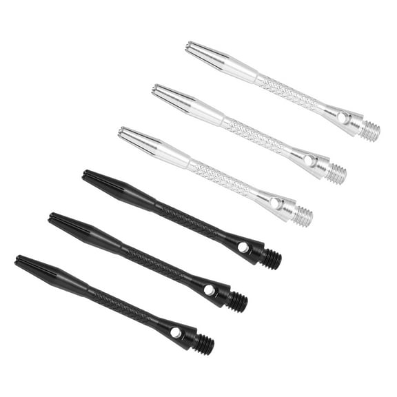 Uxcell Dart Shafts 45mm/1.8 Inch, 2BA Thread Aluminum Dart Stems Dart Accessories, 6 Pack Silver Tone Black