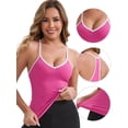thumbnail image 3 of DARING DIVA Women's Colorblock Ice Silk Spaghetti Straps V Neck Tank Top XL Rose Red, 3 of 6