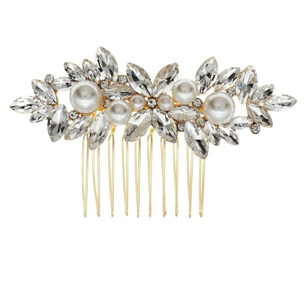 Peineta para novia, peineta para boda, tocado de novia con diamantes de imitación, peineta decorativa para mujer, accesorios para el cabello de dama de honor para graduación y boda