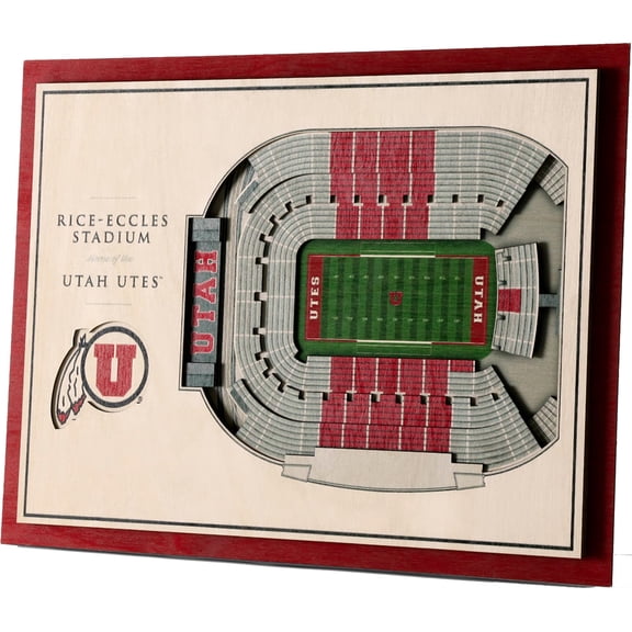 Utah Utes 17'' x 13'' 5-Layer StadiumViews 3D Wall Art