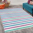 thumbnail image 2 of Striped Decorative Rug, Geometric Colorful Tone Brush Style Lines Grunge Retro Digital Print, Quality Carpet for Bedroom Dorm and Living Room, 6 Sizes, Violet Blue, by Ambesonne, 2 of 4