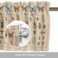thumbnail image 6 of Insects Valance Curtain Retro Butterfly Dragonfly Ladybug Beetle Linen Texture Window Valances Rod Pocket Short Curtains Window Treatments for Kitchen Bedroom Bathroom Laundry 42" x 18", 6 of 9