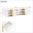 thumbnail image 3 of TV Furniture Modern White & Gold Fluted TV Stand with Storage, Fits 80” TVs | White | TV Size Ranges Up to 80”, 3 of 18