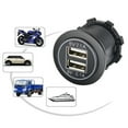 thumbnail image 2 of Car USB Charging Socket Outlet Double USB Outlet USB Power Outlet with Waterproof Caps Rings Light USB Port for Marine, 2 of 8