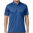 thumbnail image 2 of DPTALR Men's Solid Color Turn-Down Collar Short Sleeve Casual Sport Shirt,Blue, L, 2 of 9