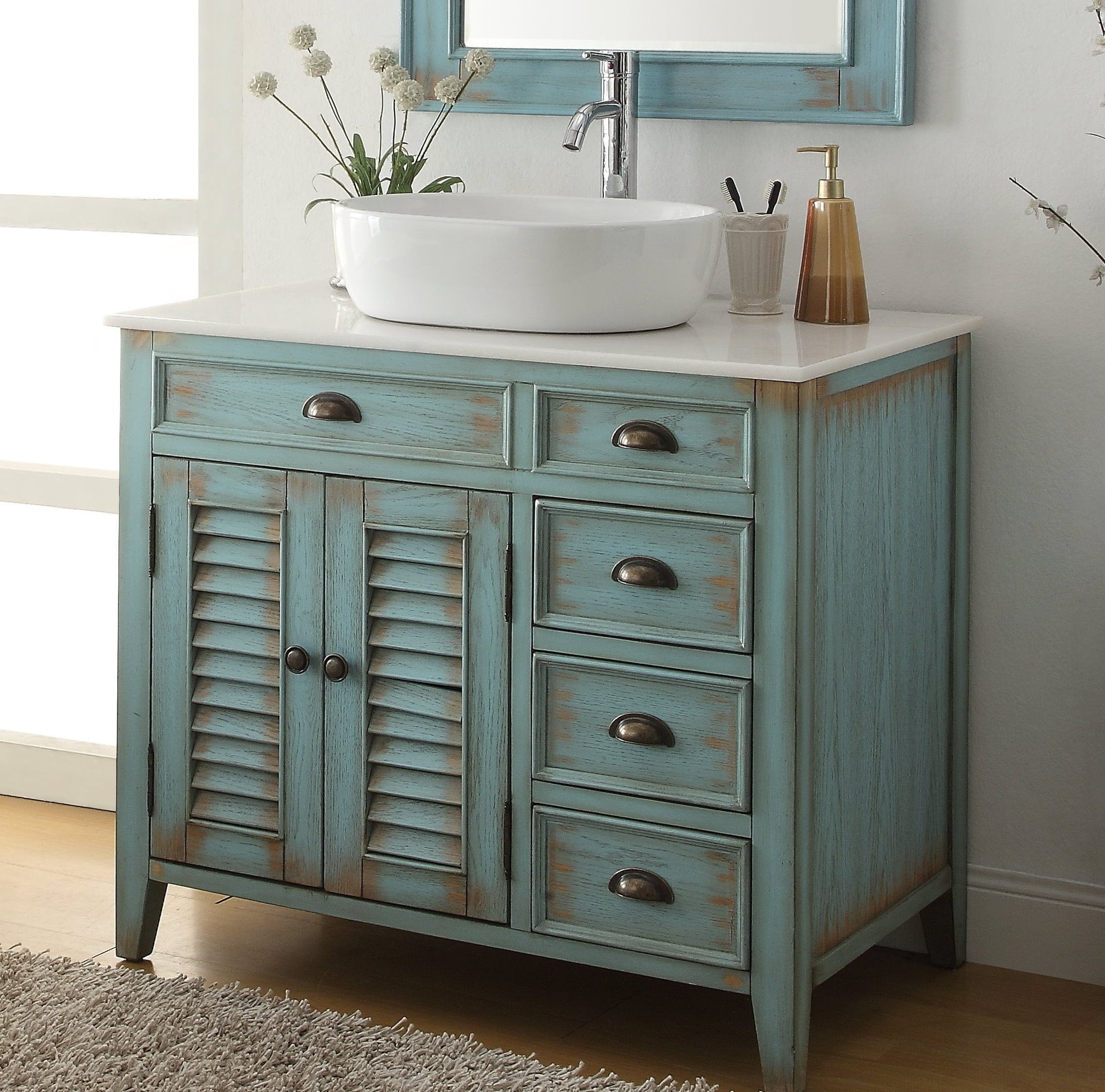 36 Benton Collection Abbeville Vessel Sink Rustic Farmhouse Bathroom Vanity Cf 78886bu Bs Walmartcom Walmartcom