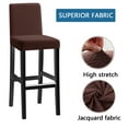 thumbnail image 3 of Stretch Pub Chair Slipcover,Set of 2/4/6 Height Bar Stool Cover Counter Stool Slipcover Universal Removable Washable Non-slip Jacquard Chair Protector for Cafe Kitchen Restaurant-6 Pcs-brown, 3 of 6