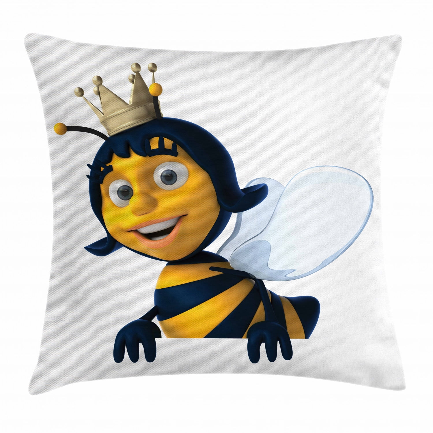 Queen Bee Throw Pillow Cushion Cover, Digitally Constructed 3D Queen