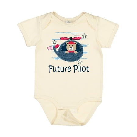 

Inktastic Future Pilot Helicopter Bear Boys Baby Bodysuit