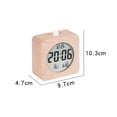 thumbnail image 2 of Wooden Led Round Square Digital Alarm Clock Calendar and Temperature Displayed, 2 of 8