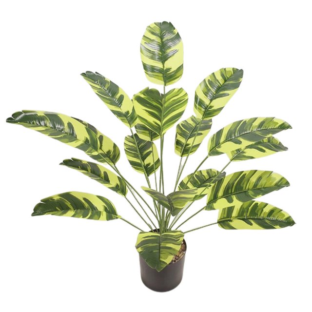 Cateissary Simulación de planta falsa, decoración de plantas de árboles artificiales, accesorios de adorno de moda para el hogar, sala de estar y oficina Decoración 18 hojas 82cm Cateissary HA073011-02