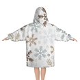 thumbnail image 2 of Light Christmas Snowflake Pattern Blanket Hoodies for Kids 6-13YR Oversize Wearable Blanket Hoodies for Boys Girls Teens, 2 of 7