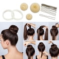 thumbnail image 3 of Guardurnaity Juego de moldeador de moño para el cabello, accesorios de peinado fáciles y versátiles, banda elástica alta, suministros elegantes Accesorio para el cabello beige, 3 of 6