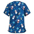 thumbnail image 1 of Hauts Grande Taille Femme Noël Blouse à Manches Courtes Col en V Travail Action de Grâce Tenue Décontractée, 1 of 4