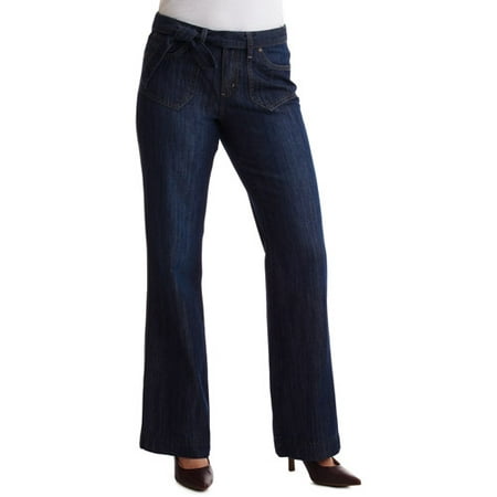 Faded Glory - Women's Organic Cotton Wide-Leg Trouser Jeans - Walmart.com