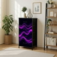 thumbnail image 7 of Dresser for Bedroom with 4 Storage Drawers Blurry silk dark purple moody dye texture Wavy irregular bleeding Dressers Chest of Drawers Steel Framed Fabric Closet Organizers for Entryway, 7 of 7
