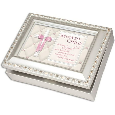 - Cottage Garden Beloved Child Religious Silver Music Musical Jewelry Box Plays Jesus Loves Me
