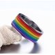 thumbnail image 4 of Titanium Steel Rainbow Gay Ring Personality Gay And Lesbian Party Jewelry Lover Love Promise Ring Valentine S Anniversary Gift, 4 of 5