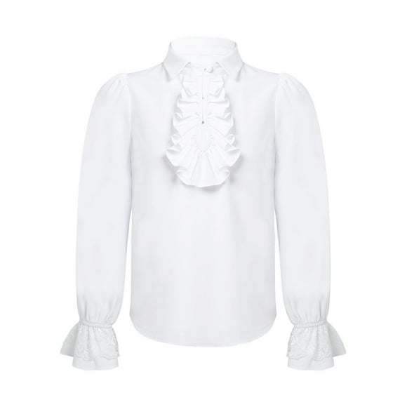 HULIJA Débardeur à Volants pour Garçons, Style Victorien, Blanc 12
