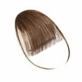 thumbnail image 4 of Benehair Thin Air Bangs Fringe Clip In 100% Real Remy Human Hair Extensions Hiarpiece Invisible Front Hair Piece Women Brown 2 Clips, 4 of 6