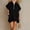 Black, variant on Women's Casual Short Sleeve Dress with Turndown Collar and Zipper Pocket