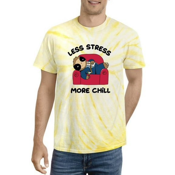 Less Stress More Chill Sloth Tie Dye Cyclone Men -Smartprints Designs, Male Large