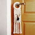 thumbnail image 6 of SEWACC 1Pack Woven Tapestry Doorknob Holder White Cotton Handmade Woven Tassel 45x11Cm, 6 of 8